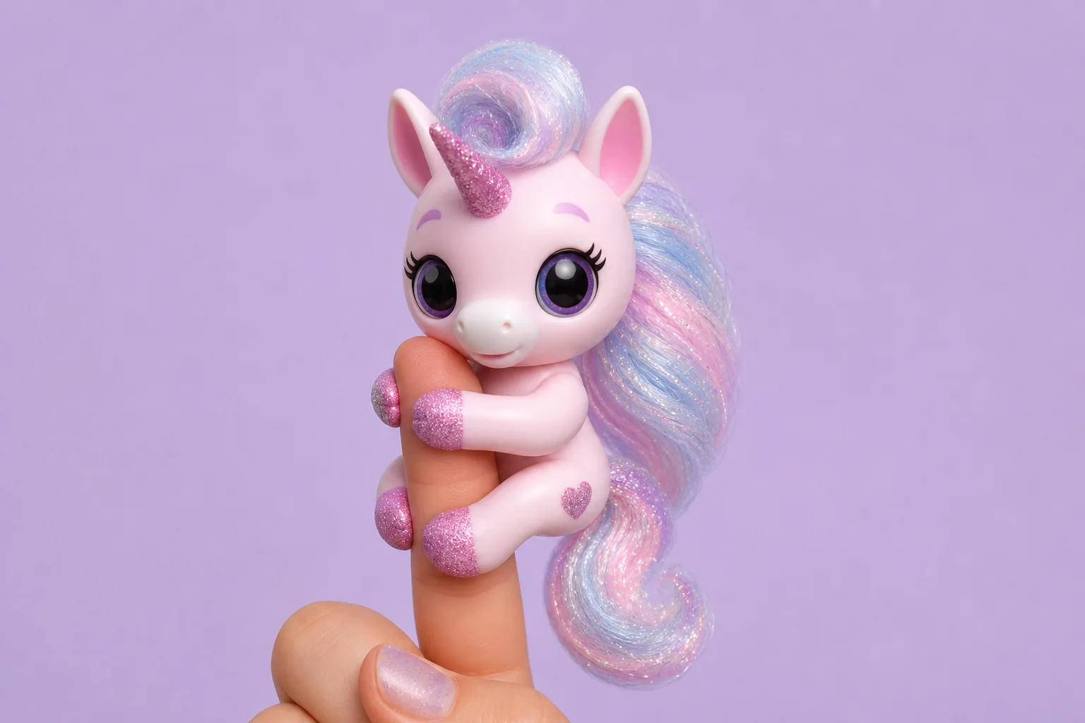 Licorne Fingerlings sur fond studio coloré
