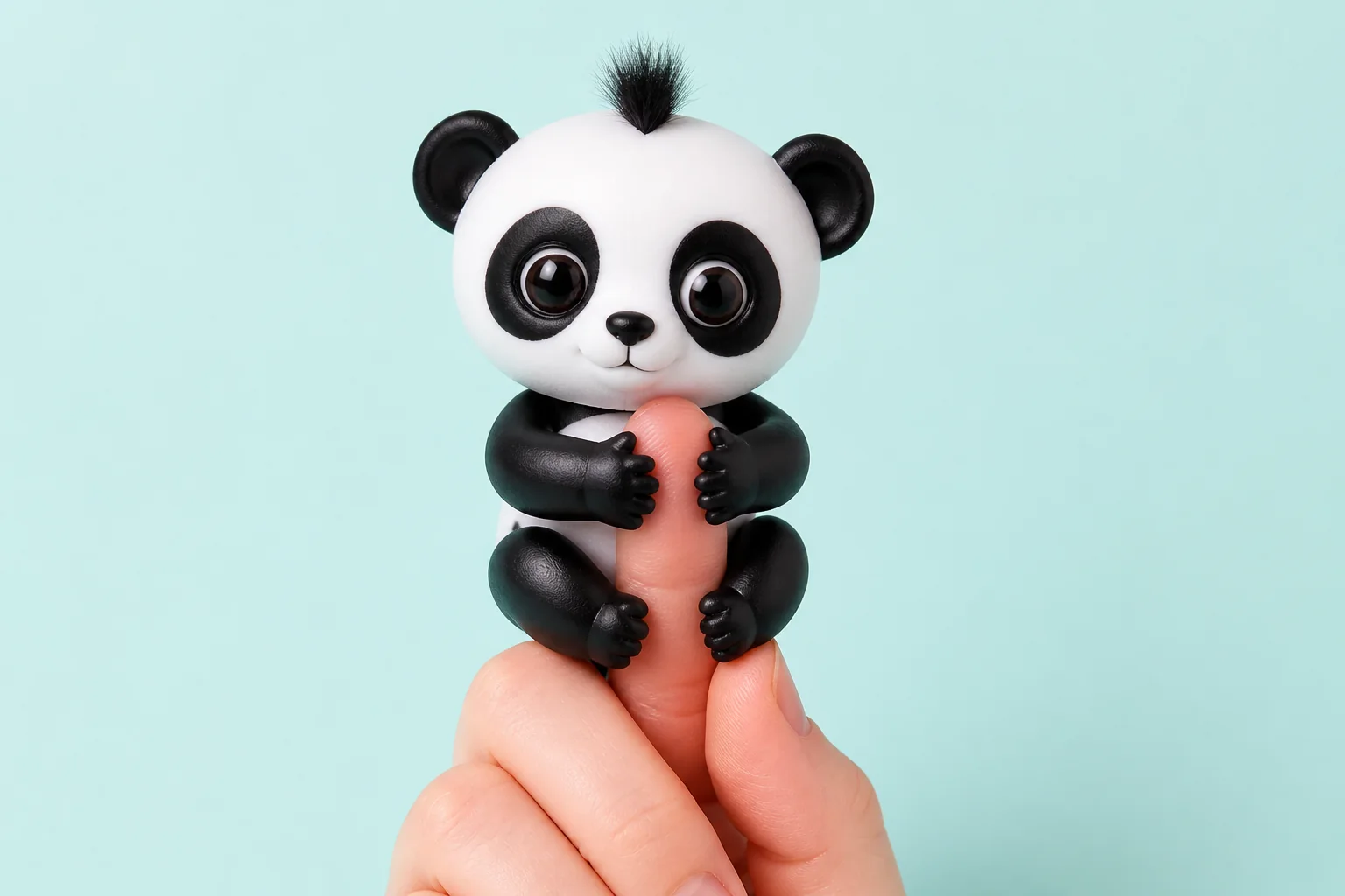 Panda Fingerlings sur fond studio coloré