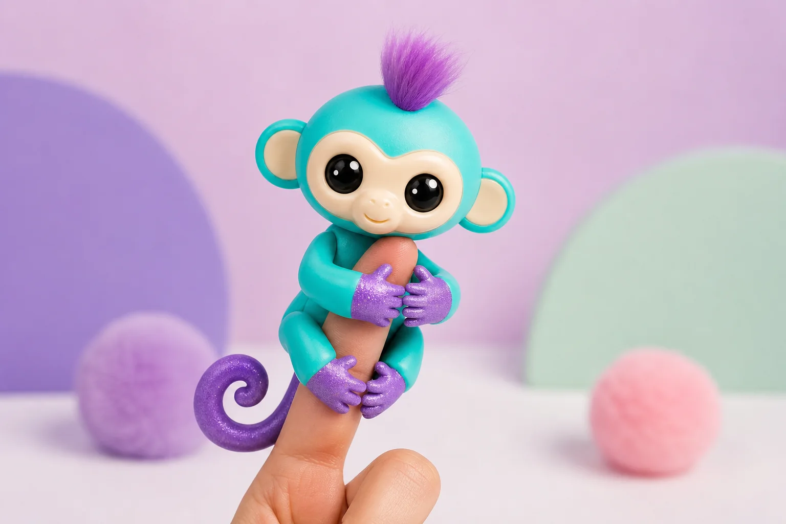 Singe Fingerlings sur fond studio coloré